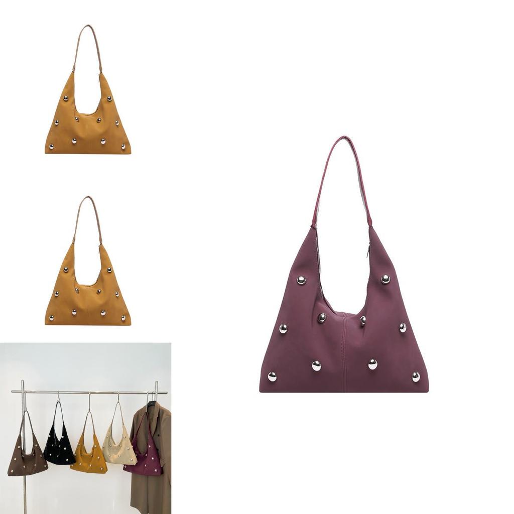 Crossborder Rivet Decorative Suede Tote Bag For Daily Use And Fashion Statement