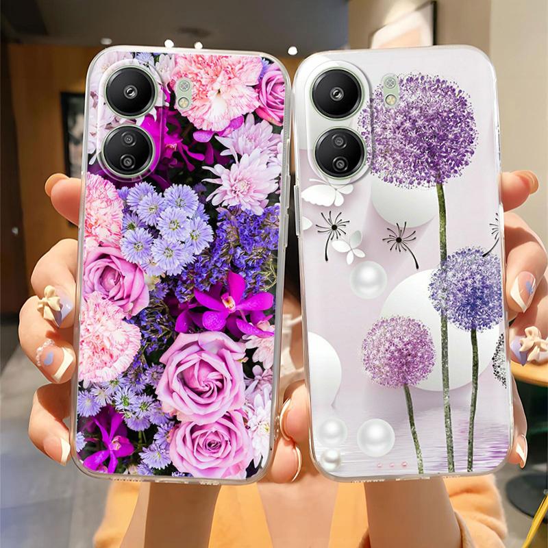 For Xiaomi Redmi 13C Case Cute Cartoon Silicone Phone Case For Redmi 13C Redmi13C 13 C Soft Transparent TPU Back Cover Fundas