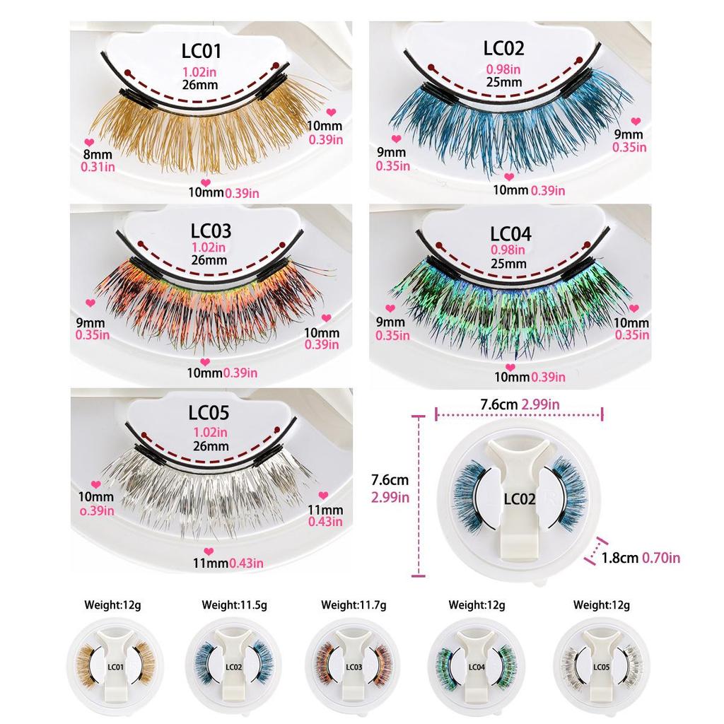 Halloween Colorful Magnetic False Eyelashes - Exaggerated, Glue-Free for Festival or Stage Performance