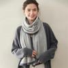 Women's 100% Pure Cashmere Color Block Scarf – Versatile, Warm, and Fashionable for Autumn/Winter
