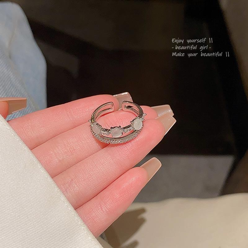 Elegant Niche Micro-Inlaid Zircon Butterfly Ring – Women's Trendy Open Design Index Finger Accessory