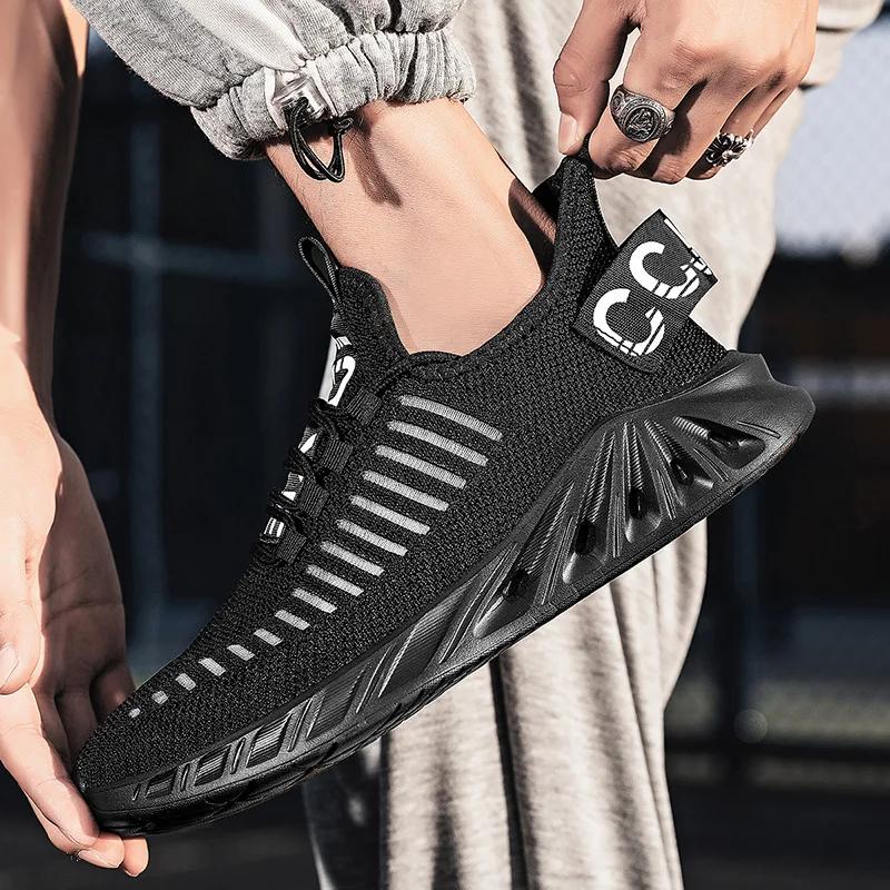 Adidași de alergare de vară pentru bărbați, pantofi sport ușori, pantofi casual clasici din plasă respirabilă, adidași atletici de modă anti-alunecare