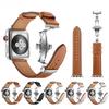 Leather wristwatch strap for Apple Watch 49mm 46mm 45mm 44mm 42mm 41mm 40mm 38mm 45mm for iWatch Series 11 10 9 8 7 6 5 4 Ultra3