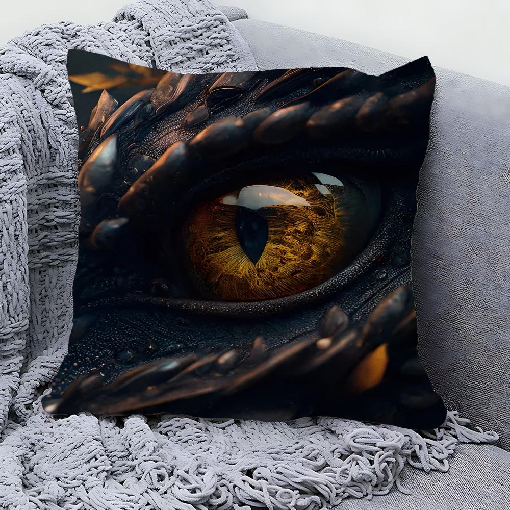 Dragon Eyes Pillow Covers Cartoon Sofa Decorative Home Double-sided Printing Short Plush Cute Cushion Cover