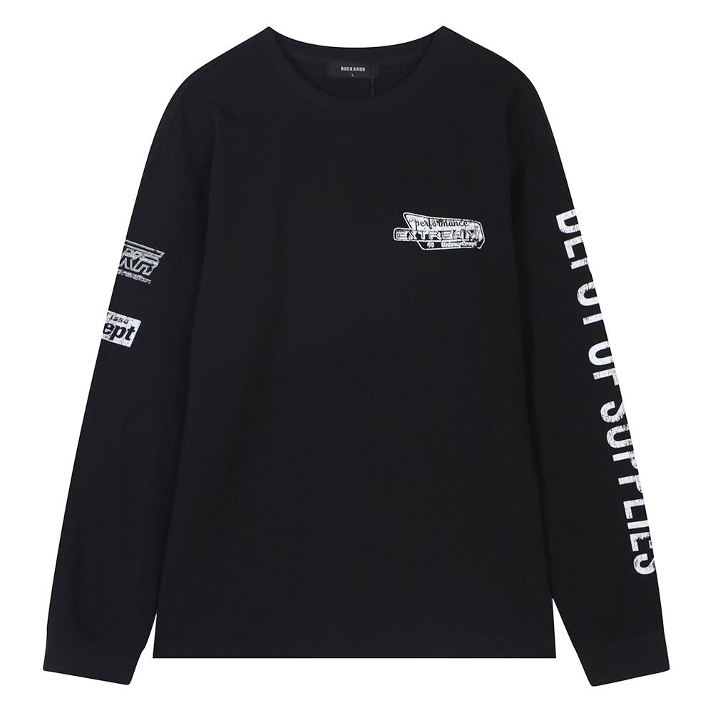Burkeru 20-Count Single Loose Fit Artwork Long Sleeve Ts Black Black_Xl