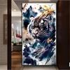 Tamaño Grande Selva Tigre Leopardo Dragón Flor Pintura Diamante Punto de Cruz DIY Bordado Mosaico Completo Decoración Animales Salvajes A877