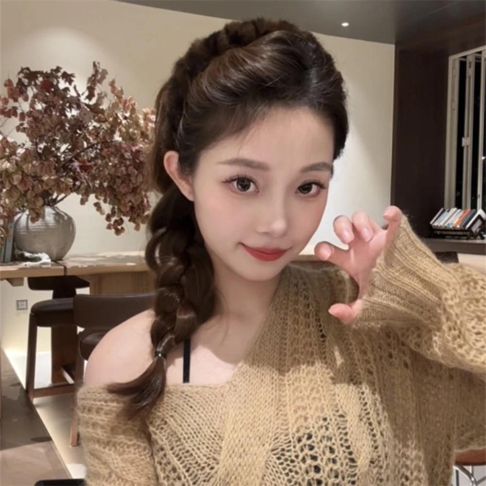 New Vintage Leopard Print Plush Headband with A Toothed Design Women's Non-slip Hairband Skull-shaped Hair Accessory