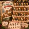 24-Tage-Countdown-Box Hochlandrind Adventskalender 2026, Weihnachten mit Acryl 2D Rinderliebhaber Geschenk Mini-Figur, Bauernhoftier Baumhänge-Dekoration für