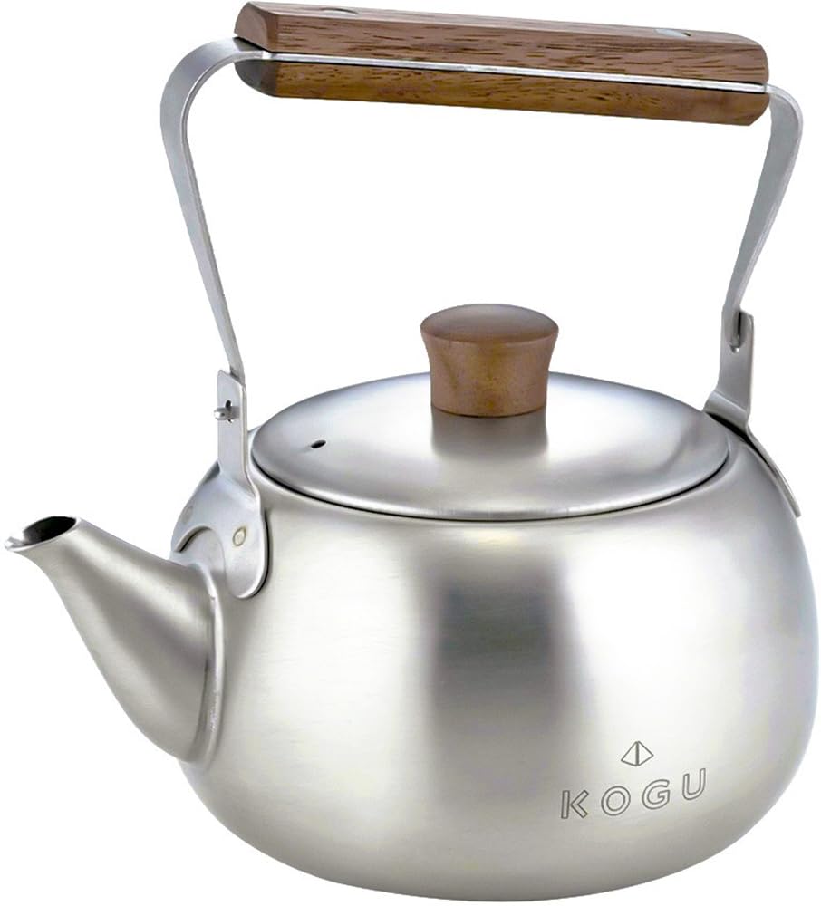 

KOGU Teapot with Wooden Handle in Stainless Holds Includes Tea Matte Perfect Gift for Shimomura Kihan [Made Japan] Steel, Unbreakable, Lightweight,