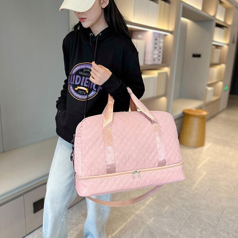 Rhombus Travel Bag Duffel Bag Short-distance Maternity Accommodation Fitness Swimming Storage Bag Portable Independent Shoe Space Bag