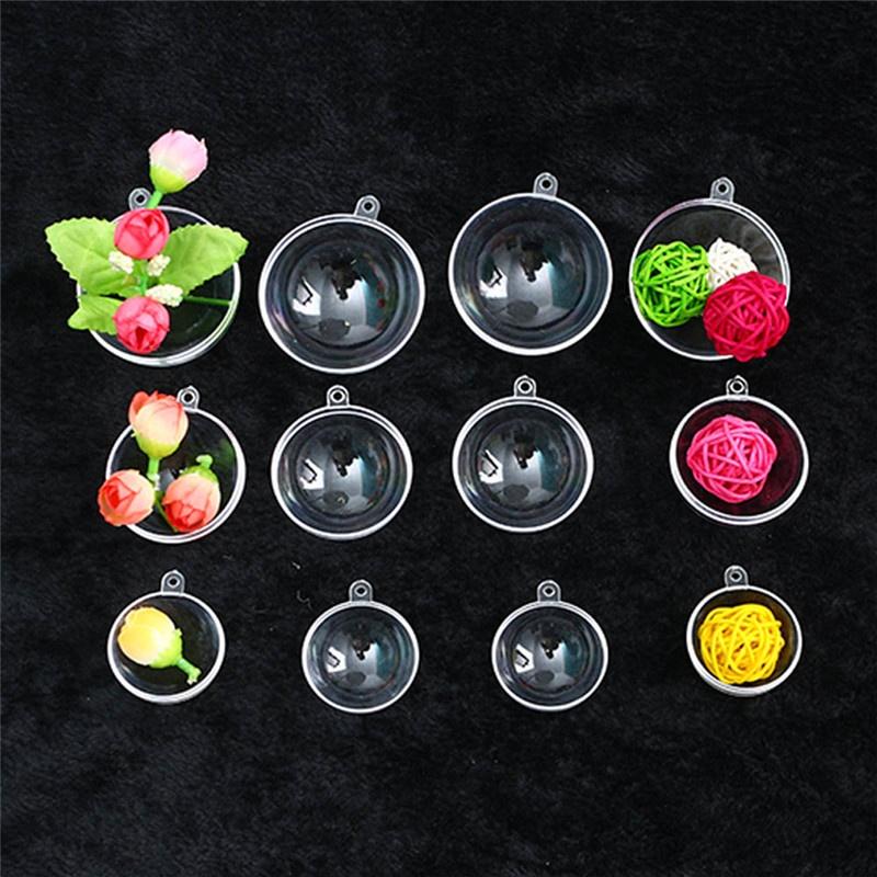 20pcs Christmas Tree Hanging Decorations Ball Clear Plastic Round Ball Fillable Ornaments Party Wedding Xmas Decor,Scene Decor