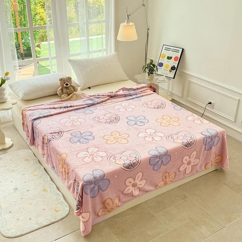 Pink Love Heart Fuzzy Blanket Throw Valentine'S Day Blankets Decorative Soft Cozy Blanket For Home Bed Sofa Couch Chair Gifts