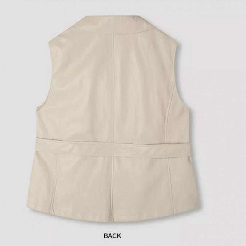 She S miSS  drawString Belted Leather veSt  Price  248 000 Won