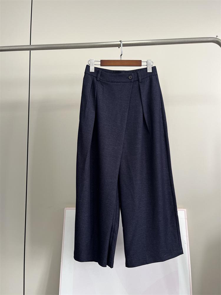 

Women s Wide-Leg Casual Suit Pants with Front Waistband & Back Elastic Large