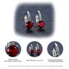 Cute Round Cut Four-claw Red Crystal Gemstone Hook Earrings Birthday Jewlery Gift for Women