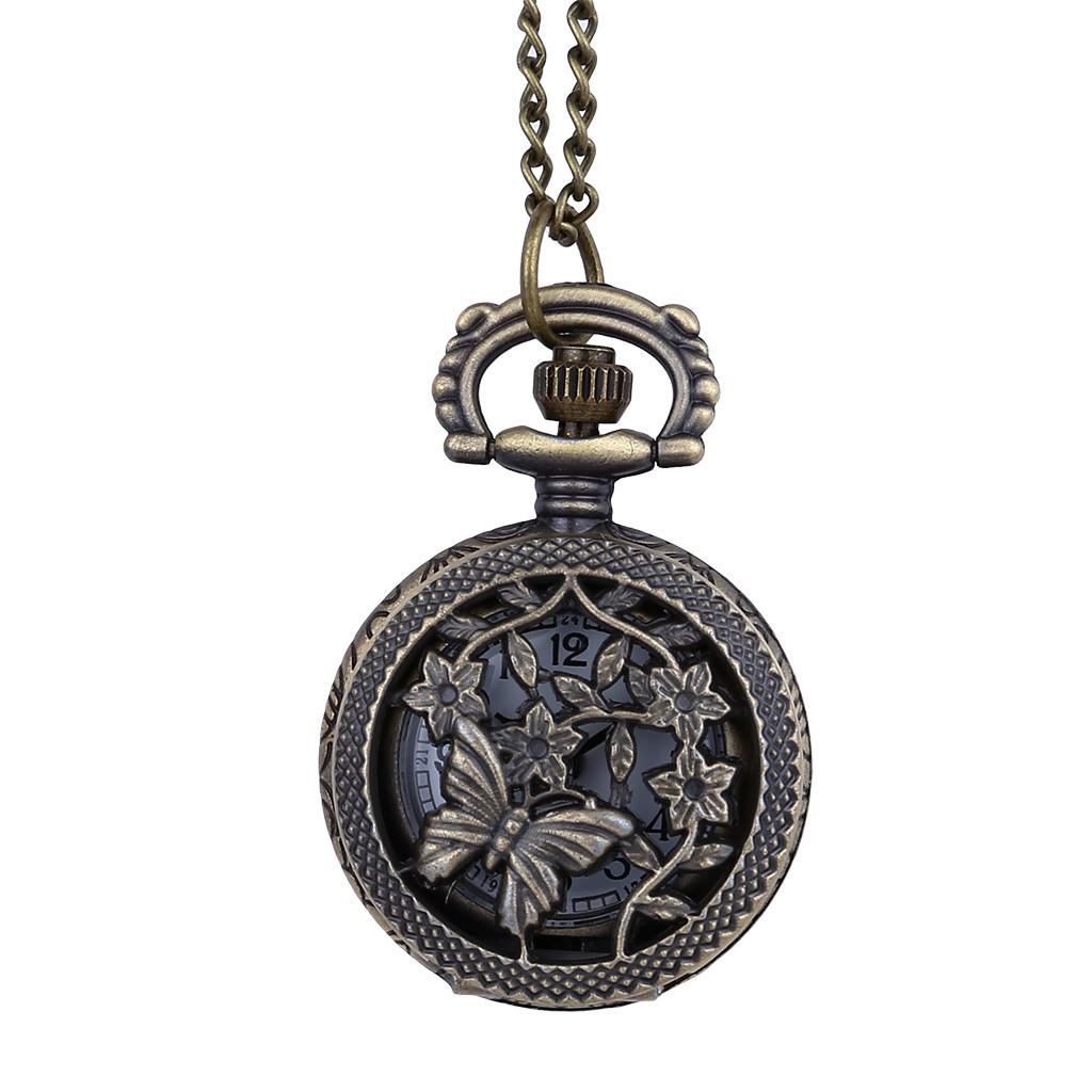(Projector)Vintage Round Dial Quartz Small Pocket Watch Classical Roman Scale Pocket Watch