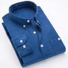 Spring New Business Casual Men's Corduroy Long Sleeve Shirt Male Brand Good Quality Blue Red Office Shirts Clothes