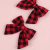 2Pcs Cute Plaid Bow Hair Clips For Girls Scottish Style Red And Black Check Decor Bownot Hair Barrettes Hair Accessories Gifts