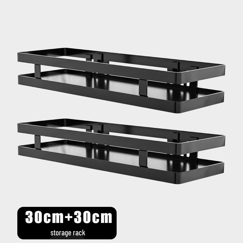Metalowy stojak do przechowywania montowany na ścianie, odporny na rdzę: Bez wiercenia Półka kuchenna na przyprawy i łazienkowa