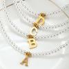 Collana con ciondolo iniziale in lettere di acciaio inossidabile fai da te nome Collane con perle simulate per donna Choker con perla Gioielli da donna