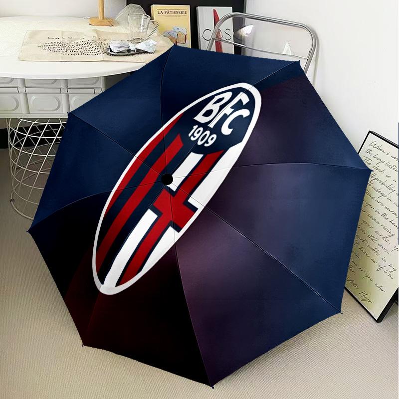 Bologna Crest Design Automatic Folding Umbrella - 8-Rib Travel Umbrella with Auto Open/Close & Portable Gifts for holidays or birthdays