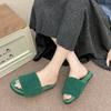 Minimalist style one-word slippers for women to wear in the autumn of 2025, new open-toed fashion and versatile casual hairy drag women