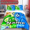 3pcs Duvet Cover Set (1*Duvet Cover + 2*Pillowcase, Without Core), Custom Name Game Rainbow Friends Pattern Bedding Set, Home Bedroom Decor Gift