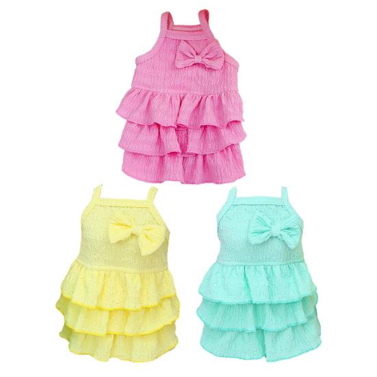Breathable Pet Dress Adorable Stylish Dog Layered Hem Princess