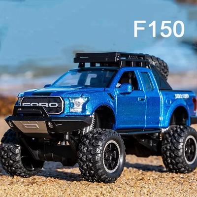 1:32 Scale F-150 Svt Raptor Alloy Diecast Models Cars Toys Doors Opened Off-Road With Light Music Vehicles Boys Birthday Gifts