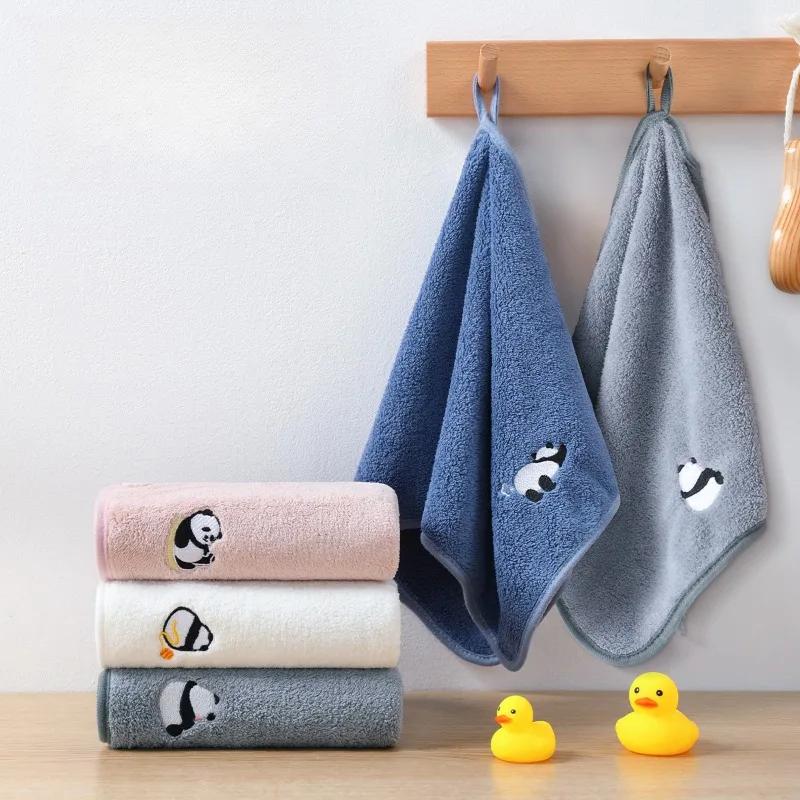Cartoon Panda Baby Towel Cotton Face Hand Towel for Children Adult Soft Absorbent Kids Shower Washcloth Bath Towel 50x25cm
