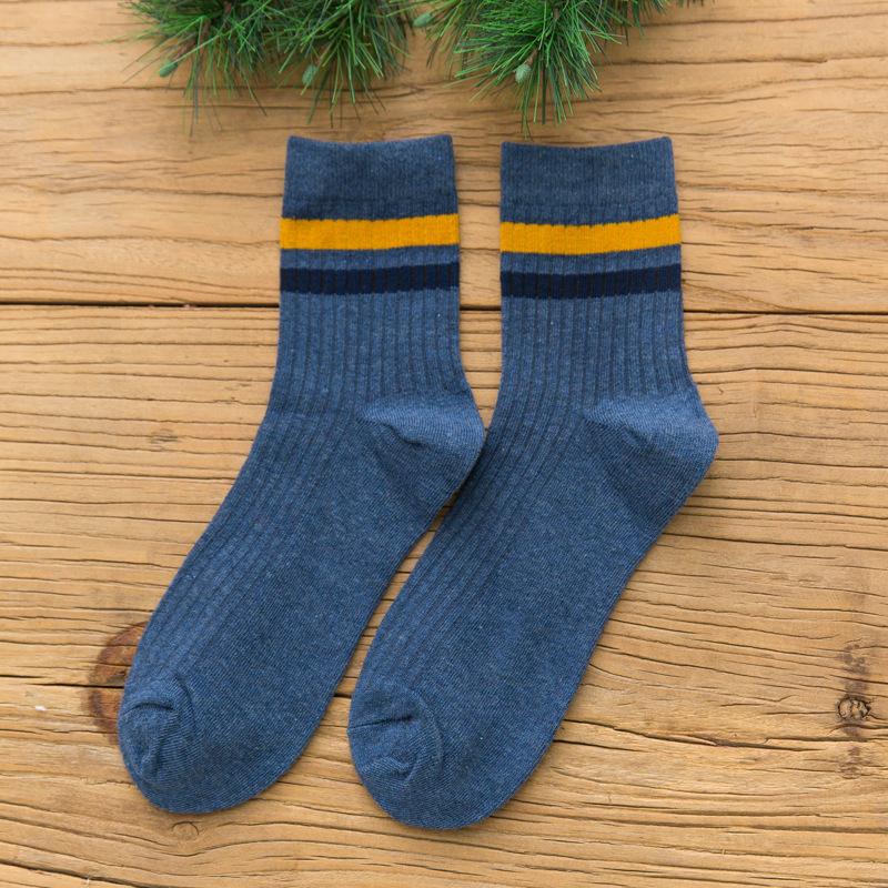 DOIAESKV  Cotton Men's Socks Casual Breathable Socks High Quality Man Solid Long Socks Striped Socks for Couple EU 39-44