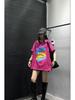 Women's European Style Tie-Dye Rainbow Letter Print Loose T-Shirt - Spring Mid-Length Top