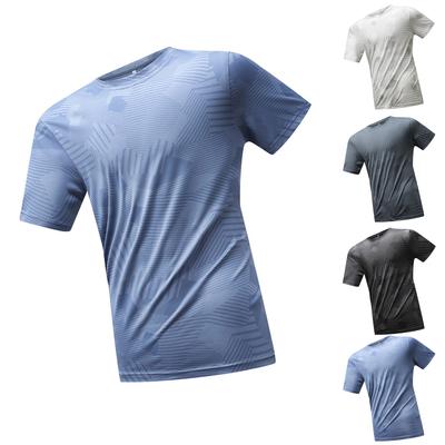 Herren Sommer Eis Seide Atmungsaktiv Reif Schnelltrocknende Kleidung Lässig Sport T-Shirt Tops