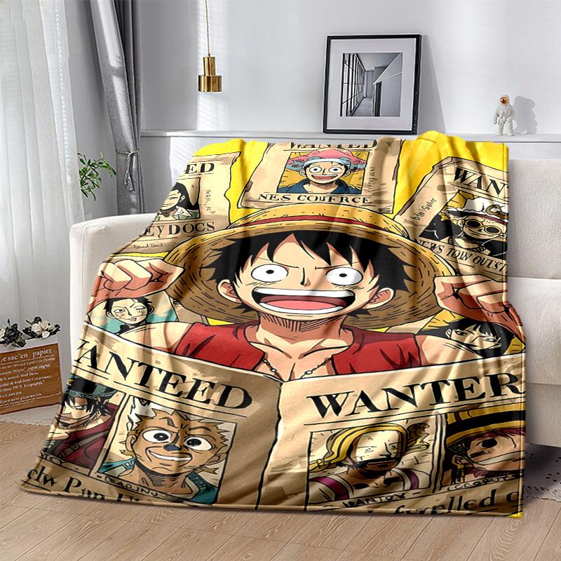 1pc One Piece Adventure Soft Throw Blanket Flannel All Season Light Weight Living Room/Bedroom Warm Blanket. M7270139