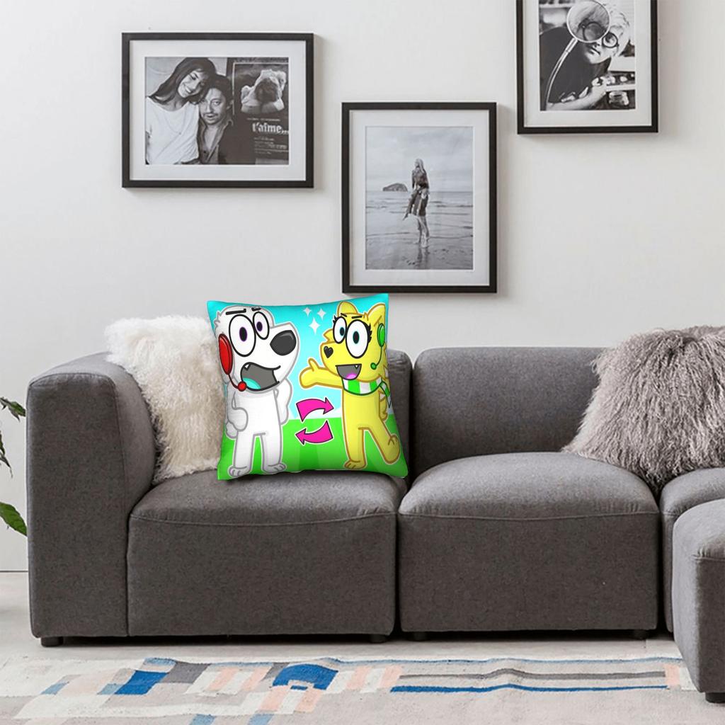 Superdog Tylers Snowi Foxs Square Pillow Covers Bed Car Cute Cartoon Cushion Cover Creative Home Decoration Pillow Cover 45*45