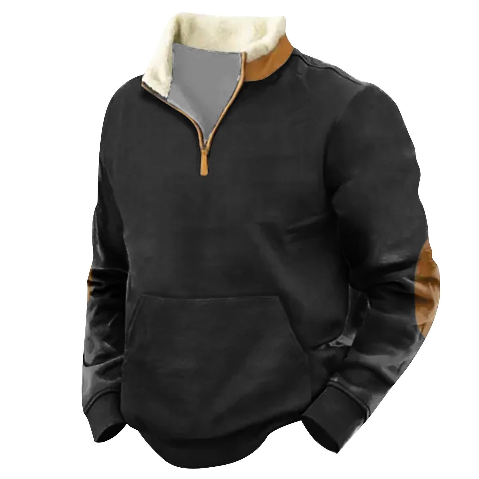 

Весенне-осенняя мужская толстовка с воротником-стойкой на открытом воздухе, повседневные свитера, топы XXXXXL чёрный