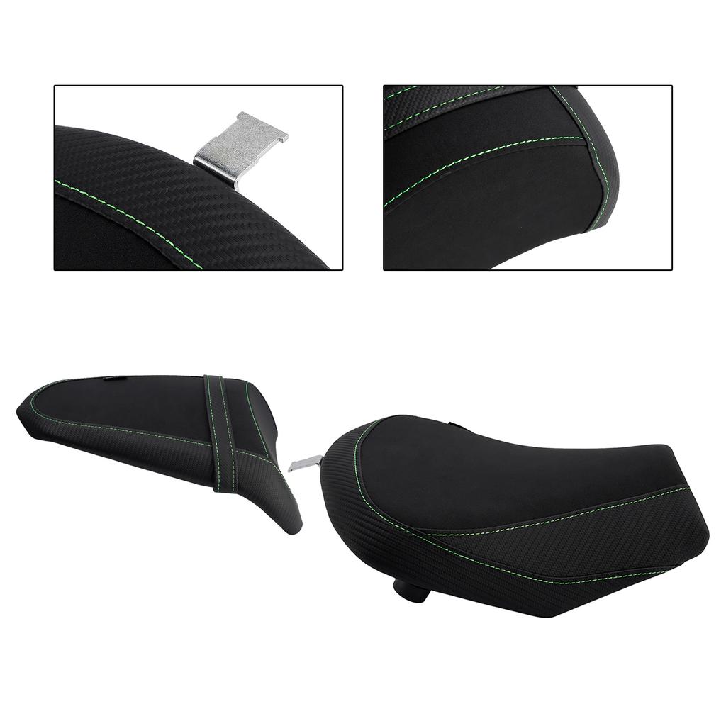 Front&Rear Raider Passenger Cushion Kit Green For Kawasaki Ninja 650 Z650 17-25