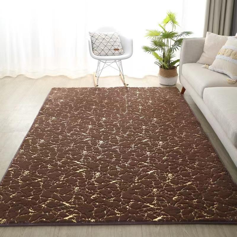 Imitation Rabbit Velvet Bronzing Living Room Carpet Bedroom Bedside Carpets Home Decor Plush Rug Anti-skid Water Absorption Mat