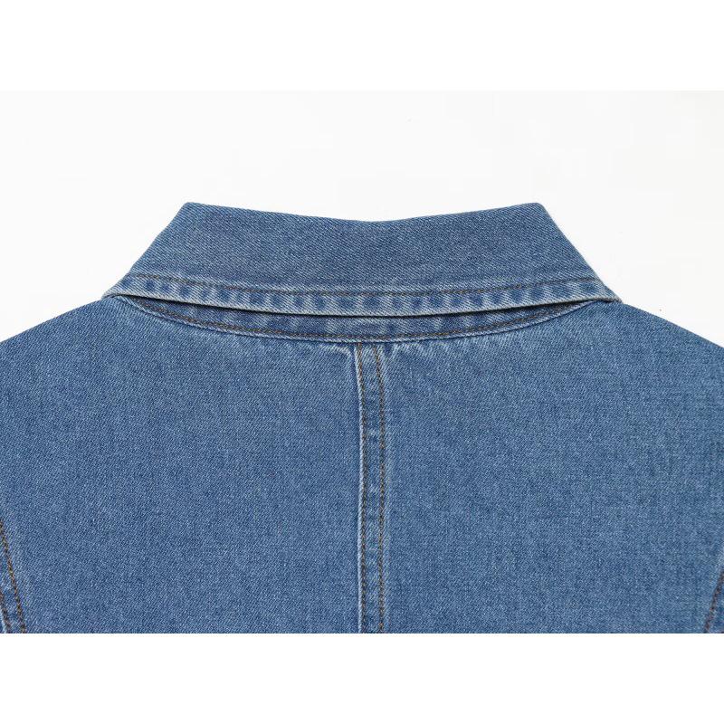 Handmade European & American Style Denim Shirt Dress - Women's 