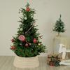 Christmas Tree Skirt Beige Knit Collar Home Party Decor