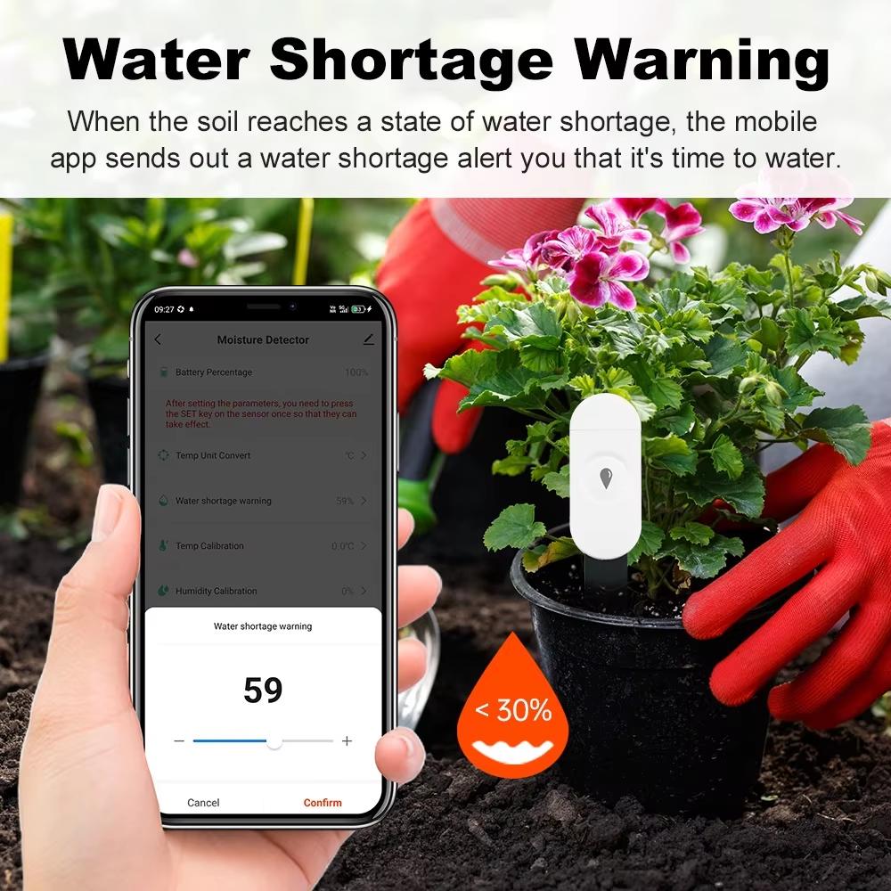 Tuya Smart Zigbee Soil Moisture Sensor Temperature Humidity Soil Tester Moisture Real Time Monitor Support Z2M in Home Assistant