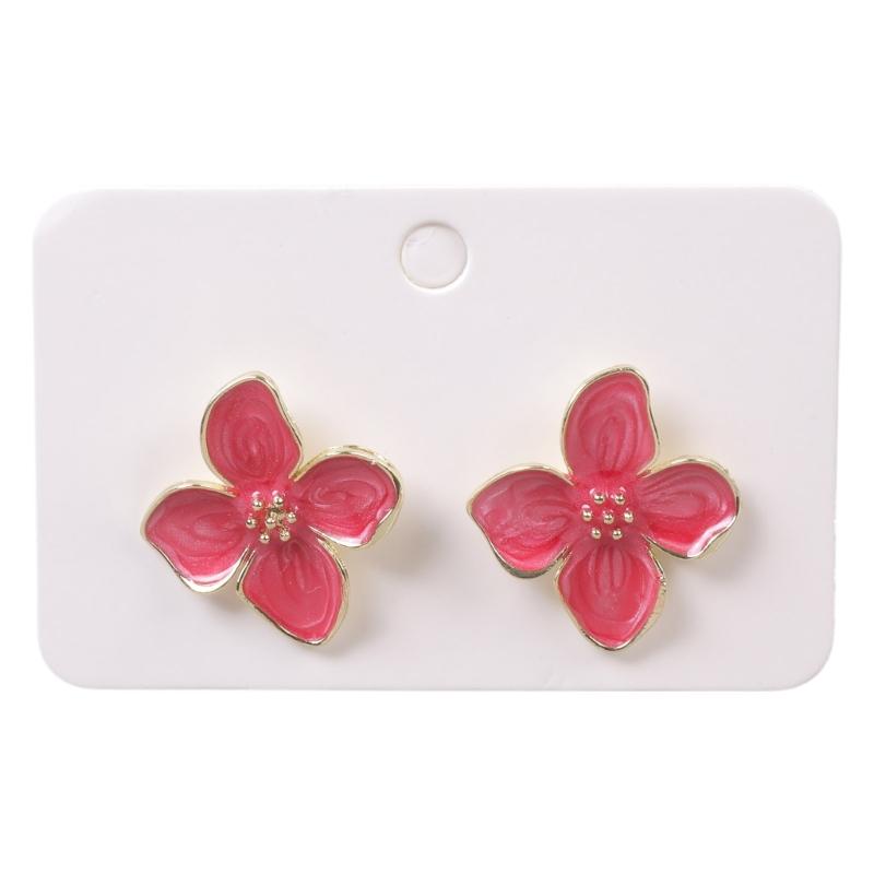 Elegant Hibiscus Designs Studs Earrings for Women Romance Korean Styles Vintage Charm Fashion Jewelry Accessory