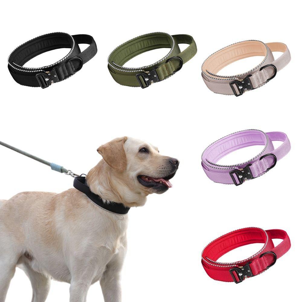 Adjustable Pet Dog Collar Polyester Fiber Pet Reflective Collar Dog Training Collar  Outdoor