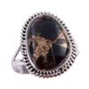 Natural Black Copper Turquoise Gemstone 925 Solid Sterling Silver Ring S.8 b8H73