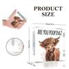 1pc Funny Highland Cow Bathroom Decor - 'Are You Pooping?' Bathroom Sign with Cute Scottish Cow, Acrylic Bathroom Decoration- Acrylic Desktop Ornament