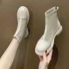 Fashion Female Short Shoes White Empty Round Toe High Quality Pu New In Women's Ankle Boots Designer Luxury Boot Spring 2024 Hot Booties