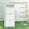 Narrow Shoe Cabinet, 3 Drop-Down Compartments, Adjustable Shelves, 12-18 Pairs, White