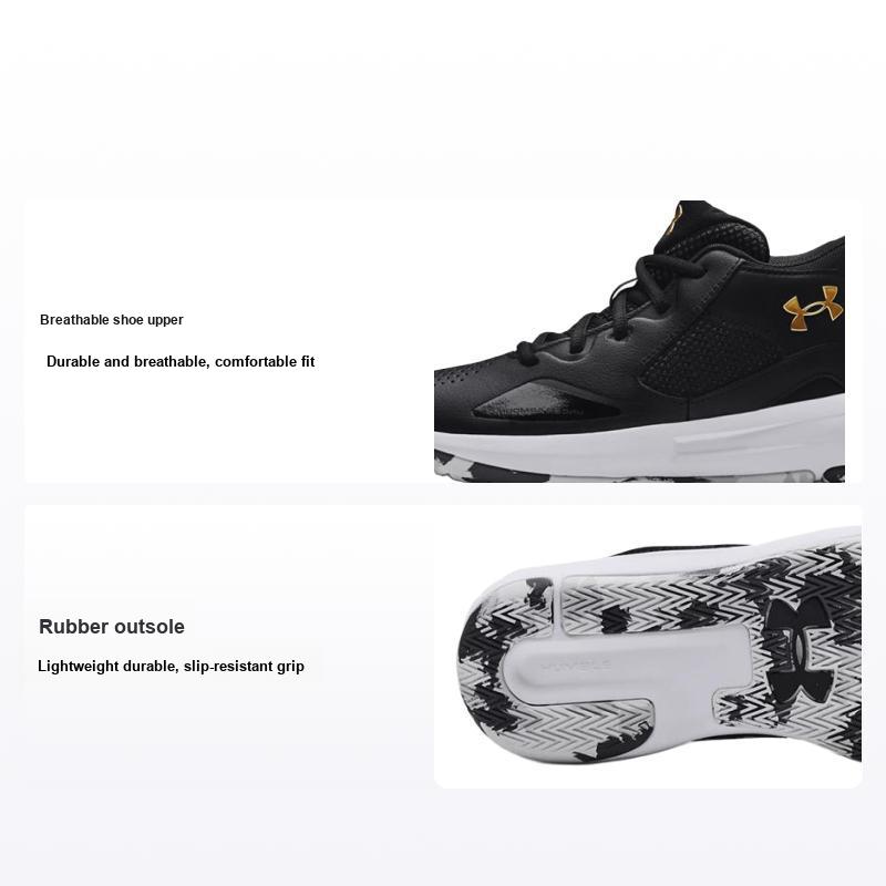 Детские кроссовки Under Armour Lockdown 5 GS Black Metallic Gold White 3023533-003 37.5