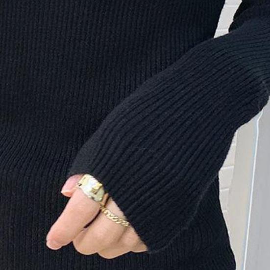 Women Sweater Turtleneck Long Sleeve Solid Color Bottom Tops High Elasticity Regular Fit Knitting Tops Knitwear