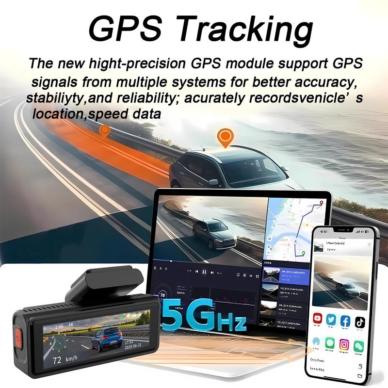 4K+2.5K Dash Cam Dual Lens 2160*3840P Recording Car Camera Built-In WiFi GPS DVR Dashcam Night Vision Video Recorder 24H Parking